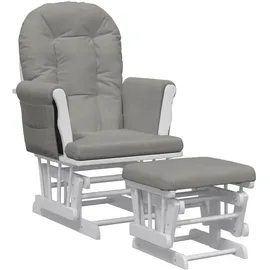 vidaXL Schaukelsessel mit Hocker Stoff 70 x 90 x 80 cm Hellgrau