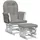 vidaXL Schaukelsessel mit Hocker Stoff 70 x 90 x 80 cm Hellgrau