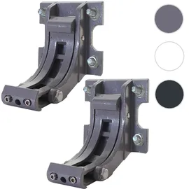 Mendler 2er-Set Wandhalterung für Markise T122, T123, Wandkonsole Wandmontage Adapter ~ grau