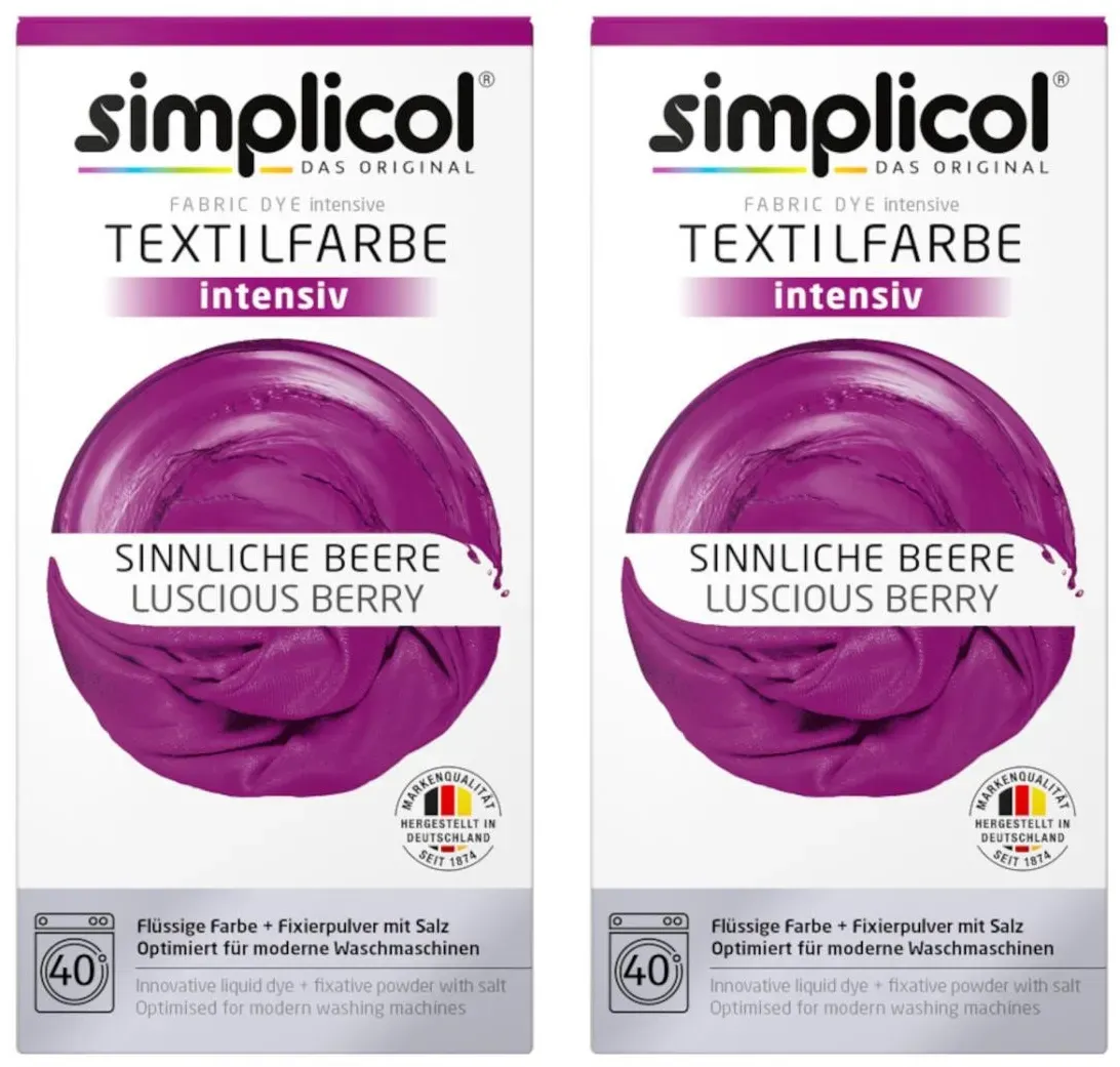 Simplicol Textilfarbe intensiv Sinnliche-Beere 150g 2er Pack