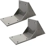 Mendler 2er-Set Dachsparrenadapter für Kassetten-Markise T122 T123, Dachsparren Halterung Adapter ~ grau