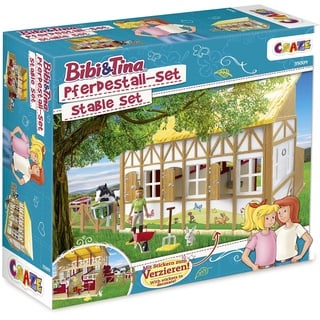 CRAZE Bibi und Tina Spielzeug Pferdestall Set Martinshof Spielset mit Pferden Spielfiguren und Pferde Zubehör Reiterhof Bauernhof Spielzeug ab 3 Jahre 35009