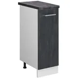Vicco Apothekerschrank R-Line Schwarz Beton Weiß 30 cm mit Arbeitsplatte Anthrazit