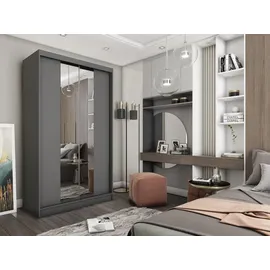 masseno Schwebetürenschrank LUCENZA 120 x 216 x 61 cm Grau
