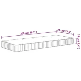vidaXL Taschenfederkern 70 x 200 cm Mittel