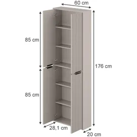 Vicco Ruford Hochschrank 60 x 176 cm Cashmere Holzwerkstoff
