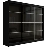 altdecor Kleiderschrank, Schwarz, Holzwerkstoff, 250x215x61 cm Schlafzimmer, Kleiderschränke