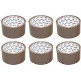 OFFICER PRODUCTS OFFICE PRODUCTS Verpackungsklebeband / 6 Rollen/ 48mm x 46m / Braun/PP-Packband mit Acrylkleber/Verpackungsband Klebeband Paketklebeband
