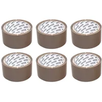 OFFICER PRODUCTS OFFICE PRODUCTS Verpackungsklebeband / 6 Rollen/ 48mm x 46m / Braun/PP-Packband mit Acrylkleber/Verpackungsband Klebeband Paketklebeband