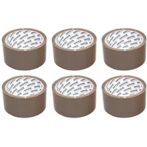 OFFICER PRODUCTS OFFICE PRODUCTS Verpackungsklebeband / 6 Rollen/ 48mm x 46m / Braun/PP-Packband mit Acrylkleber/Verpackungsband Klebeband Paketklebeband