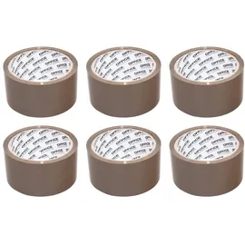 OFFICER PRODUCTS OFFICE PRODUCTS Verpackungsklebeband / 6 Rollen/ 48mm x 46m / Braun/PP-Packband mit Acrylkleber/Verpackungsband Klebeband Paketklebeband