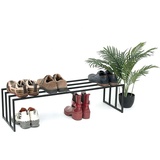 DanDiBo Ambiente Schuhregal Metall Schwarz 1 Ebene 96551 Schuhablage Schuhständer Modern Stabil Massiv Schuhschrank Ablage - DanDiBo