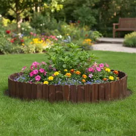 Relaxdays Beeteinfassung 200 x 35 cm 1 Dunkelbraun