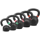 wuuhoo® Kettlebell Set Rocky mit 42kg oder 100kg, Kugelhanteln aus massivem Gusseisen mit Pulverbeschichtung, Gewichte aus Cast Iron, Schwunghanteln für Krafttraining, Fitnessgerät für Zuhause 42 kg