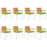 vidaXL Gartenstuhl 60 x 60 x 85 cm grün 8 St.