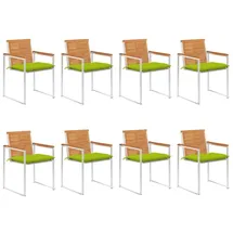 vidaXL Gartenstuhl 60 x 60 x 85 cm grün 8 St.