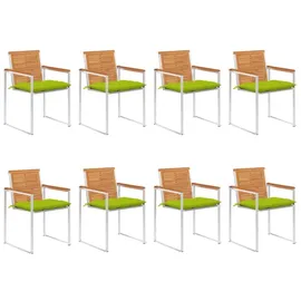 vidaXL Gartenstuhl 60 x 60 x 85 cm grün 8 St.