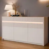 Forte Oak Squere«, Sideboard, Beleuchtung, Soft Close, Lamellenoptik