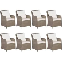 vidaXL Polyrattan Garten-Set 9-tlg. braun 3057797