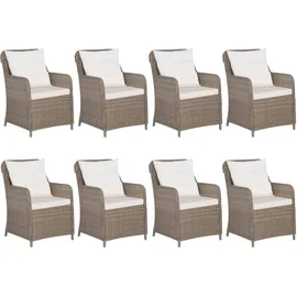 vidaXL Polyrattan Garten-Set 9-tlg. braun 3057797
