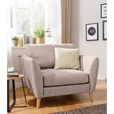 Home Affaire Sessel »MARSEILLE Polstersessel«, mit Massivholzbeinen aus Eiche, verschiedene Bezüge und Farbvarianten beige