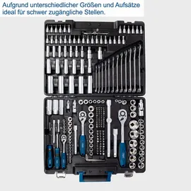 SCHEPPACH Werkzeugkoffer Aluminium 217 Teile Schwarz/Grau/Blau