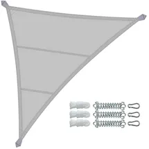 VOUNOT VOUNOT® Sonnensegel Dreieckig mit Befestigung Set, Wasserdicht Sonnenschutz Wetterbeständig und UV Schutz, für Balkon Garten Terrasse, 5x5x5m, Hellgrau
