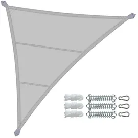 VOUNOT VOUNOT® Sonnensegel Dreieckig mit Befestigung Set, Wasserdicht Sonnenschutz Wetterbeständig und UV Schutz, für Balkon Garten Terrasse, 5x5x5m, Hellgrau
