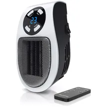 Brandson 500W Steckdosen Heizlüfter, Mini Keramikheizgerät mit Fernbedienung, Überhitzungsschutz, Automatische Abschaltung, Schwarz