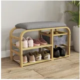 Homcom Schuhbank 70 x 30 x 45 cm grau / grau