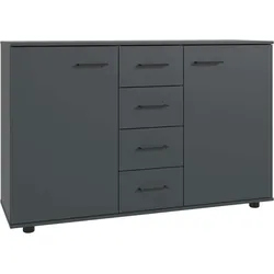 Kombikommode WIMEX "Taiga", grau (graphit), B:130cm H:83cm T:41cm, Spanplatte, Sideboards, obere Schublade in Absatzfarbe oder uni weiß