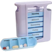 Tablettenbox 7 Tage mit 4 Fächern pro Tag morgens mittags abends nacht