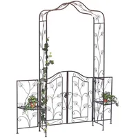 DanDiBo Ambiente Gartentor 236 x 186 cm Braun/Metall
