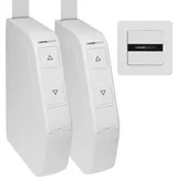 Home Pilot Rollladen Set: 2x RolloTron pure smart Aufputz Minigurt Gurtwickler + Wandtaster smart zur Fernbedienung des elektrischen Gurtwicklers