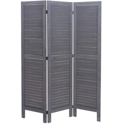 Paravent MCW-G30, Trennwand Sichtschutz Raumteiler, Shabby-Look 170x120cm ~ grau