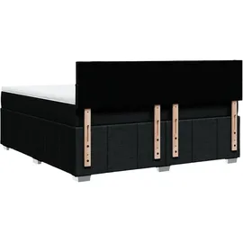 vidaXL Boxspringbett mit Matratze Schwarz 180x200 cm Stoff