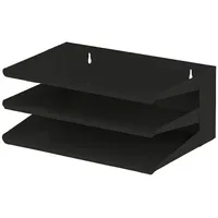 Proregal Sortierregal aus Metall mit 3 Fächern HxBxT 16x38x25cm | Bis DIN A4-Format Schwarz
