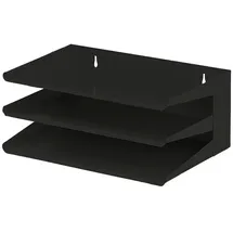 Proregal Sortierregal aus Metall mit 3 Fächern HxBxT 16x38x25cm | Bis DIN A4-Format Schwarz