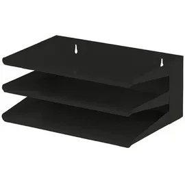 Proregal Sortierregal aus Metall mit 3 Fächern HxBxT 16x38x25cm | Bis DIN A4-Format Schwarz