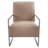 K+W Komfort & Wohnen Cocktailsessel K+W KOMFORT & WOHNEN, beige (sand), B:62cm H:77cm T:83cm, Sessel, Cocktailsessel, mit bezogenen Armlehnen, Gestell in Metall Edelstahloptik