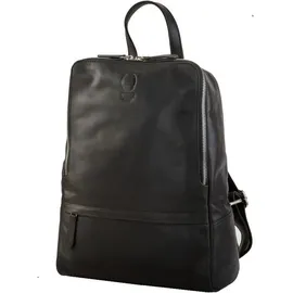 Corno d ́Oro Premium Lederrucksack Damen Elegant mit vielen Fächern I Handgefertigter Rucksack Leder Laptoprucksack für 14 Zoll Notebook I Business Damenrucksack schwarz