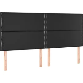 vidaXL Boxspringbett mit Matratze & LED Schwarz 180x200 cm Kunstleder