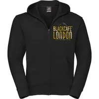 Black-Cafe London Classic Zip Hoodie, schwarz/gold, L