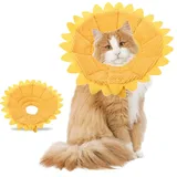 Schutzkragen Halskrause Pet Recovery E Collar Baumwolle Sunflower Collar Neck Cone Kegelkragen Pet Protective Collar für Hund und Katze (23-26cm)