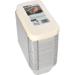 STARPAK Aluschalen mit Deckel 700 ml silber