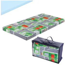 Arensberger Reisebett Matratze für Kinderbetten, Kinderreisebett 60x120 cm, 6cm Hoch, faltbar klappbar, Gelschaum, waschbarer Bezug, Tragetasche, Babybettmatratze, Babymatratze Kindermatratze, Öko-Tex