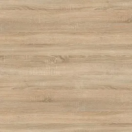 dekori.interiors Runder Ausziehbarer Tisch für Esszimmer, Pero, Loft-Stil, Skandinavische, Durchmesser: 110 / 210 cm, Eiche Sonoma / Weiß - Beige