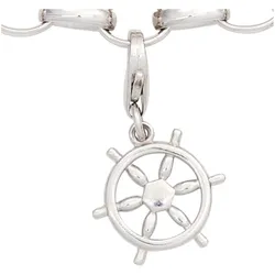 Charm-Einhänger JOBO "Steuerrad", silber (silber 925), Charms, Damen, Silber 925 (Sterlingsilber), 925 Silber