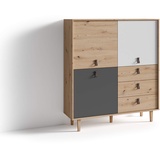 byLIVING Highboard BILL, Breite 120 cm, Artisan Eiche (Eiche-Optik)/anthrazit