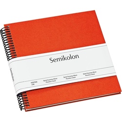 Semikolon, Fotoalbum, Fotoalbum 17 x 17 cm Orange, 20 cremeweisse Seiten (9 x 13 cm, 10 x 15 cm)